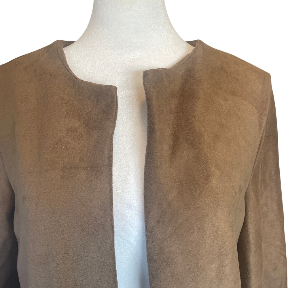 Womens Western Faux Suede Scalloped Cowgirl Open Jacket Small‎ Hippie Festival - Picture 2 of 14